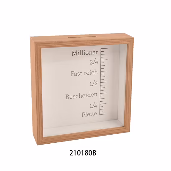 Caixa de madeira retangular para dinheiro, porta-retratos, caixa de sombra, atacado para crianças